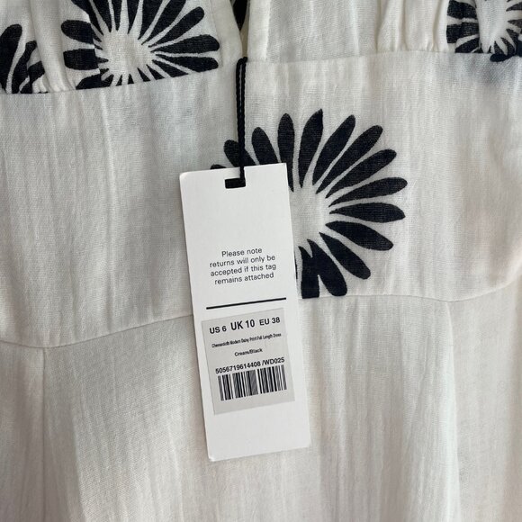 ME+EM Cheesecloth Modern Daisy Print Halter Maxi Dress size US 6 - Picture 7 of 8